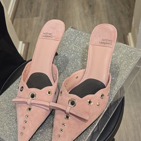 Jeffrey Campbell Gratis Suede Mules- Baby Pink - Picture 8 of 10